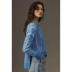 Pilcro Textured High-Low Pullover Sweater‎ Sz XXS  Blue Long Sleeve